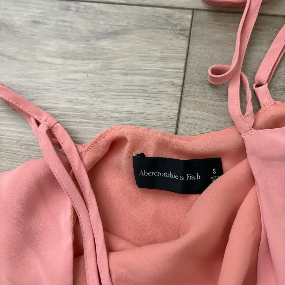 ABERCROMBIE & FITCH Peach Cowl Neck Maxi Dress‎ Spaghetti Low Back Small S